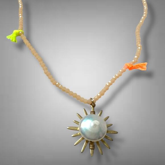 Free People Ariana Ost Sunlight Choker in Citrine NWT Sun Charm Bohemian Dainty - Picture 14 of 16